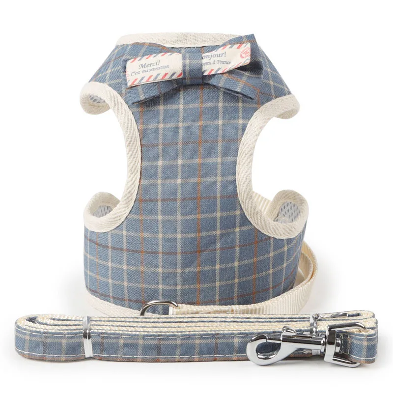 Набор поводков и для собак с бантиком Регулируемый мягкий сетчатый жилет щенков