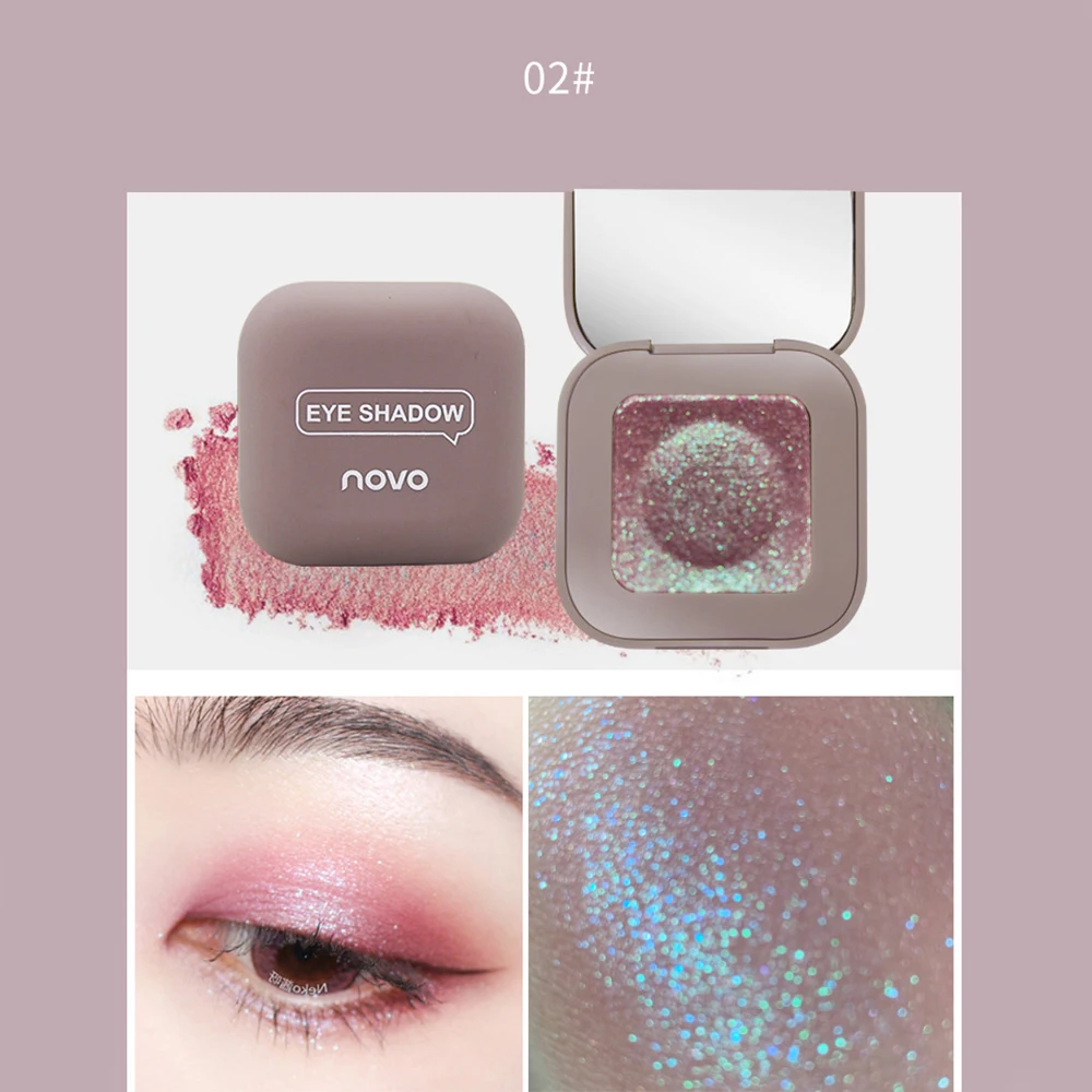 02 Hot Fashion Makeup Eyeshadow 10 Colors Single High Light Eye Shadow Mashed Potato Texture Glitter Eye Cosmetic Makeup Tool TSLM1 - Цвет: 02