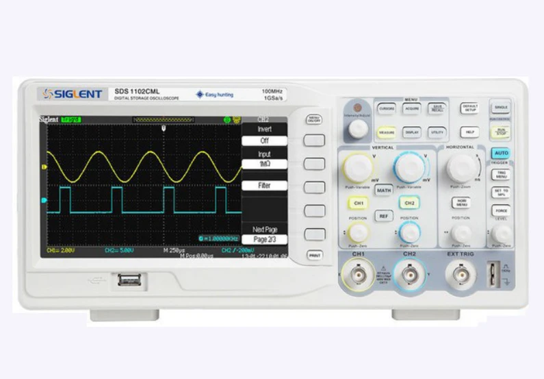 Новые Siglent 100 мГц цифровой осциллограф SDS1102CML 2 Каналы + 1 EXT механизм запуска