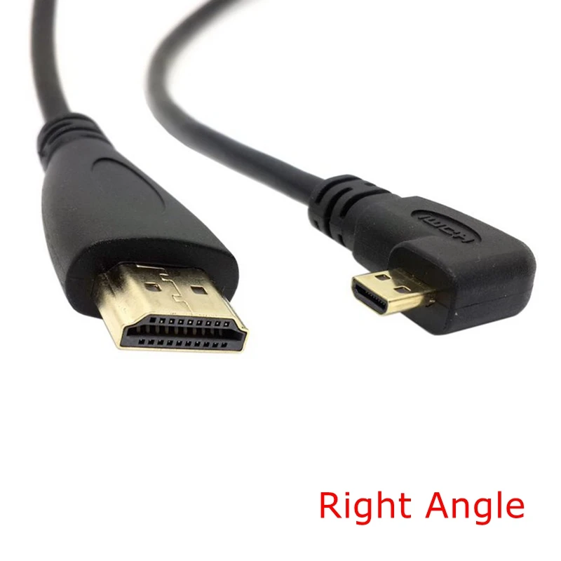 50 см правый и левый вверх вниз Угловой 90 градусов микро HDMI к Мужской HDTV кабель 0 5 м