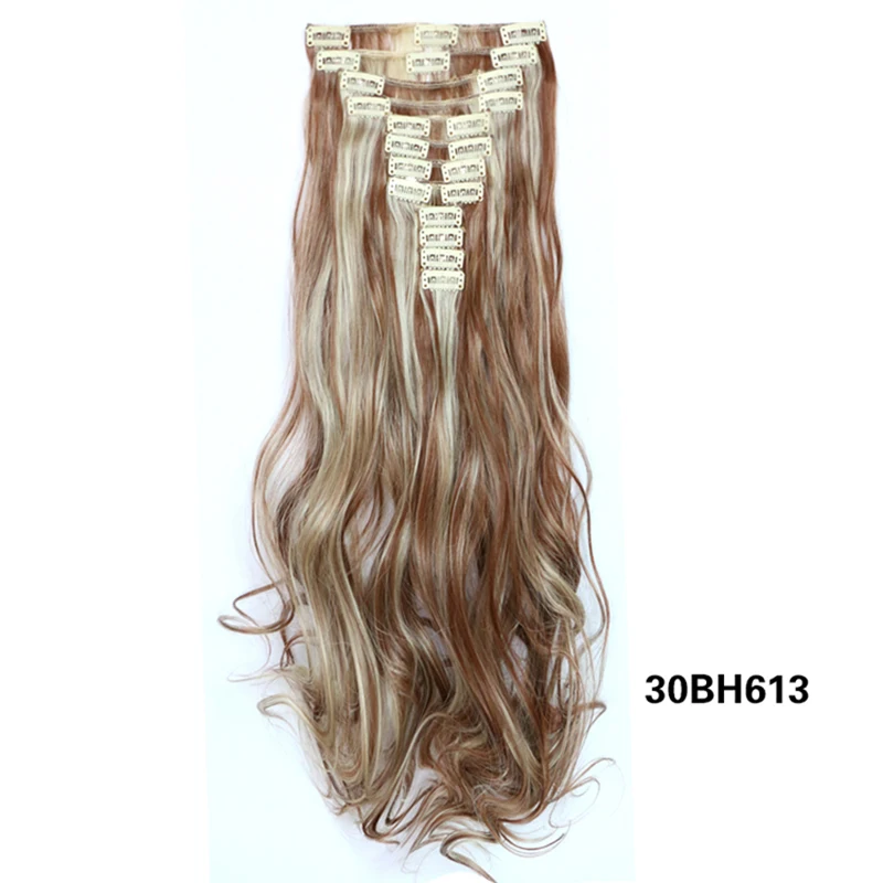 Вьющиеся большая волнистые 12 шт./компл. зажим-в полный головы смешанного цвета Haiir