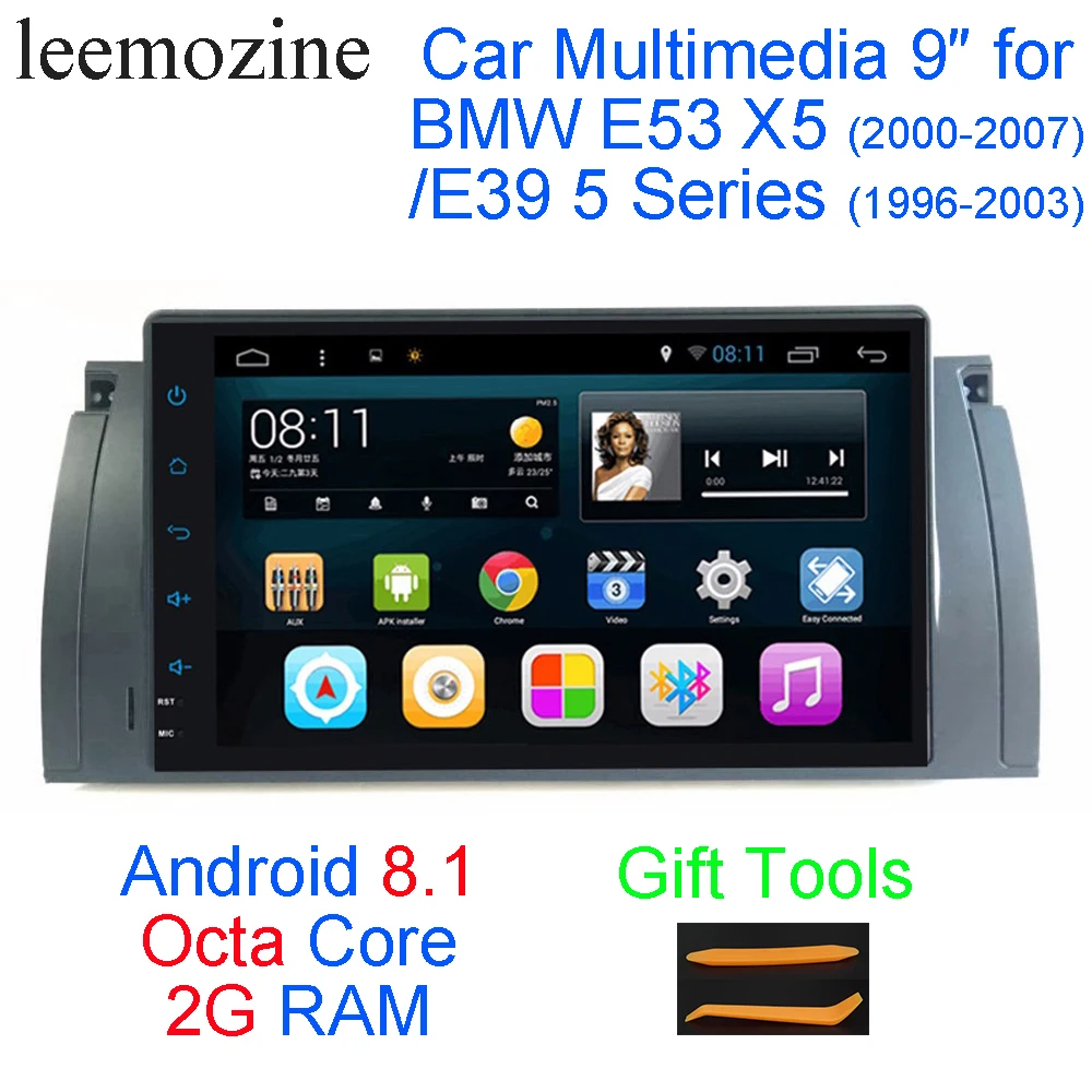 Новые Android 8 1 Octa Core 2G RAM 32G ROM gps Navi 9 &quotDVD мультимедиа для BMW E53 X5 00 07/E39 96 03 с
