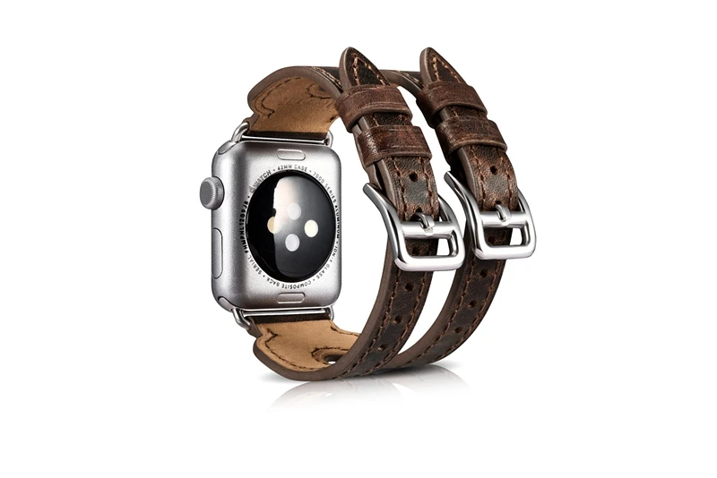 Urvoi ремешок для Apple Watch Series 1 2 3 натуральной кожи с двойной пряжкой манжеты Hermes iwatch