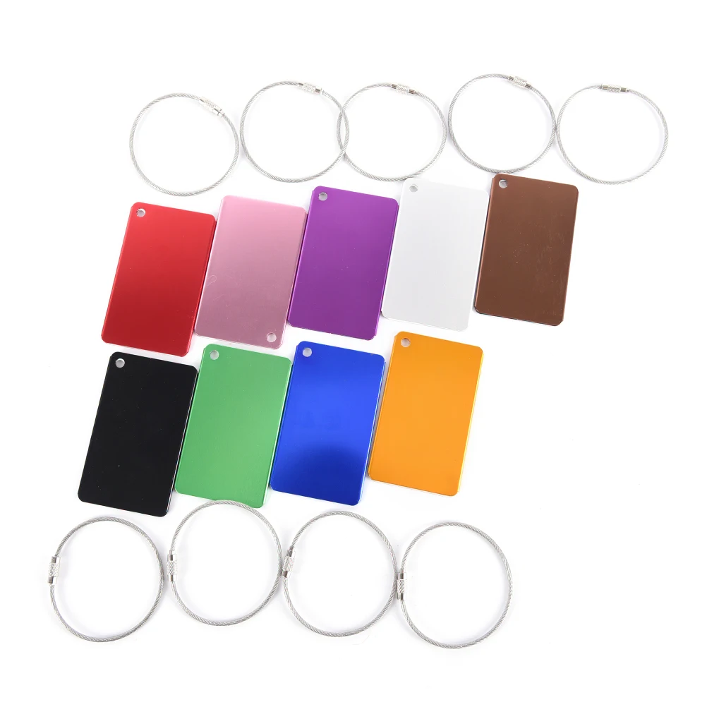 

7.5*4.4cm Rectangle Aluminium Alloy Luggage Tags Baggage Name Tags Suitcase Address Label Holder Travel Accessories