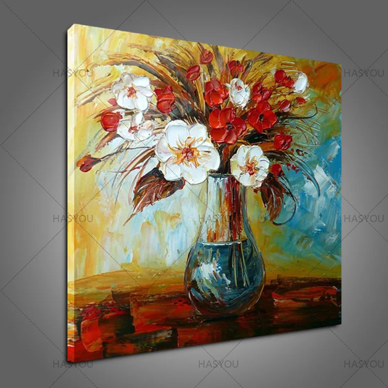 Новый стиль 100% ручная роспись абстрактные современные акриловые цветы палитра