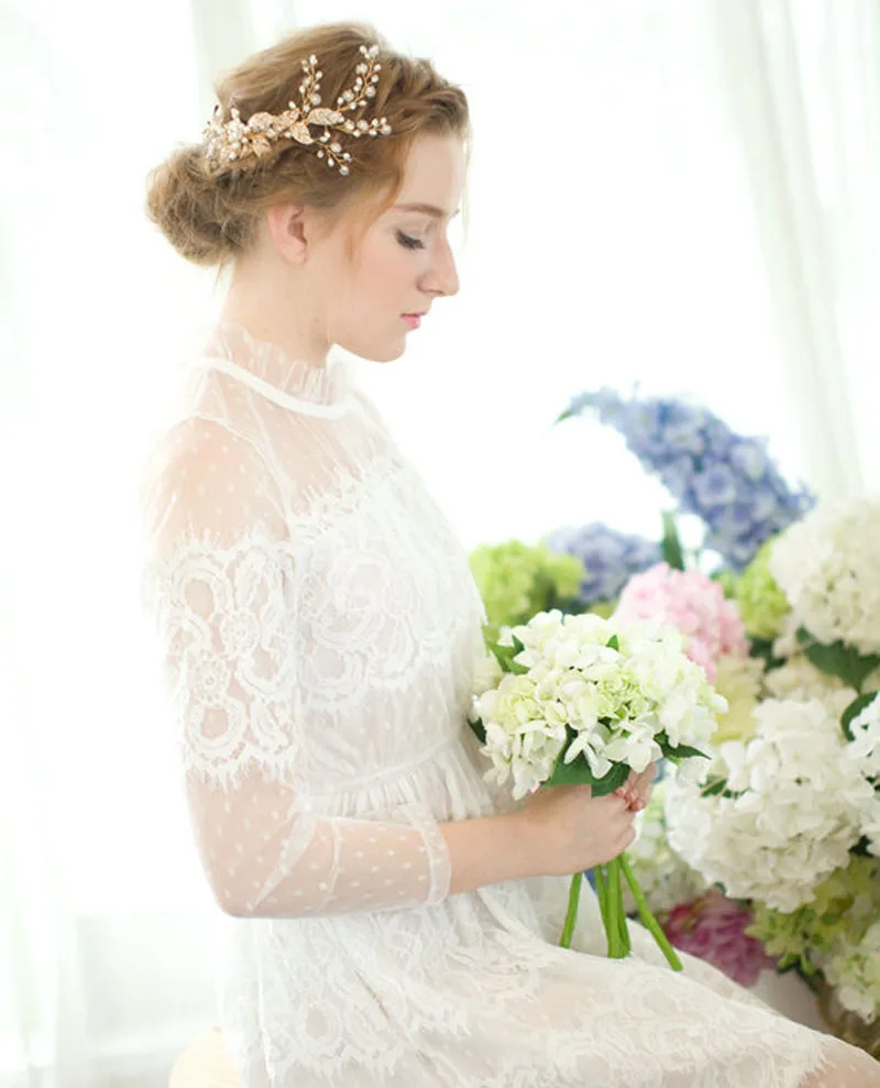 Гребень для волос в виде цветов Бохо золотого или серебряного цвета гребень