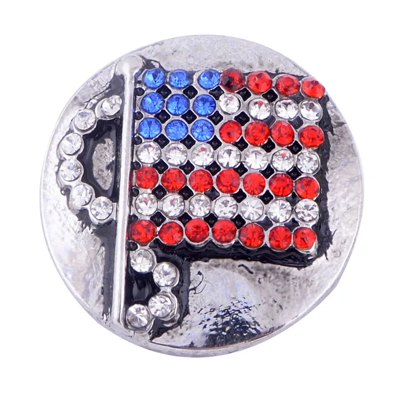 1 шт. красивый Шарм Крест Футбол Любовь американский флаг 18 мм круглая кнопка для