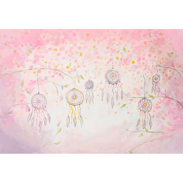 

Vinyl Photography Background Cartoon Pink Flowers Baby Shower Party Backdrop Photo Backgrounds for photo studio