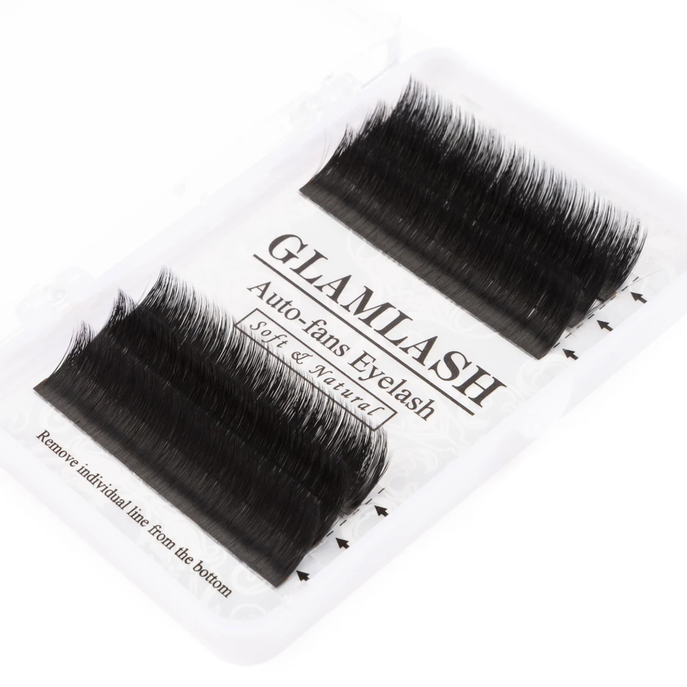 GLAMLASH 0,05 мм авто веер ресницы накладные ресницы легкий веер Искусственные ресницы норковые ресницы русский объем вееры макияж