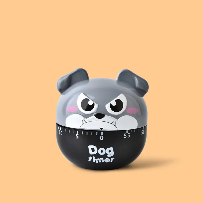 Dog Gray Креативный механический таймер для кухни с милыми лягушками, 60 минут, таймер с циферблатом, напоминание для магазина, дома, кухни, гаджет, подарок - Цвет: Dog Gray