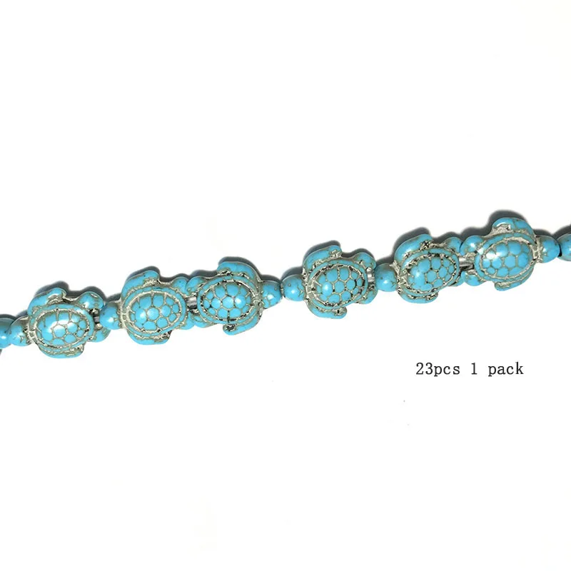 Turquoise Tortoise Noter Бусины Из Натурального Гематита для изготовления ювелирных изделий милые Черепаховые Древо жизни черные бусины для DIY браслета и ожерелья оптом - Цвет: Turquoise Tortoise