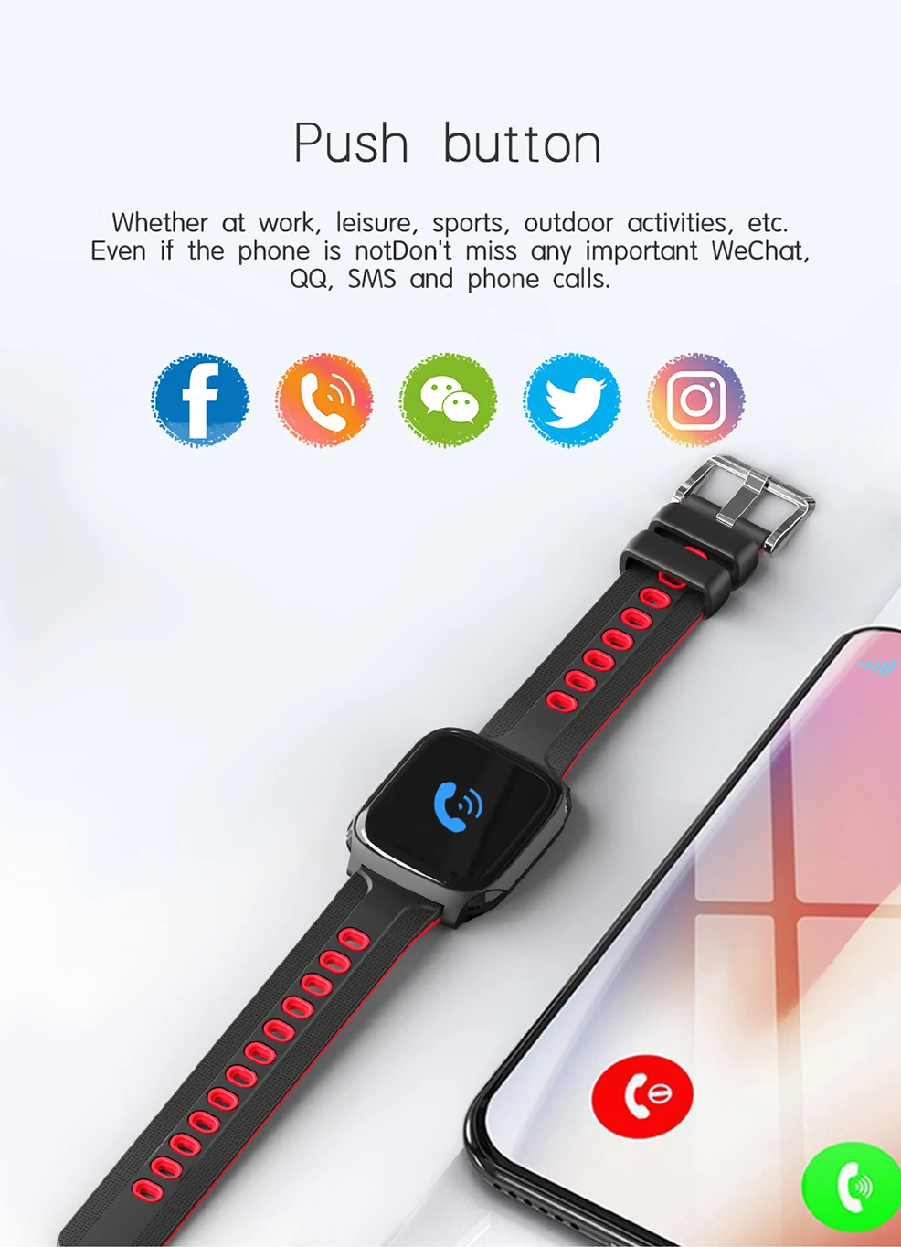 Сенсорный экран, TF9 Смарт-часы Водонепроницаемый IP67 сердечный ритм SmartWatch крови Давление монитор Smart Band Multi-спортивные режимы