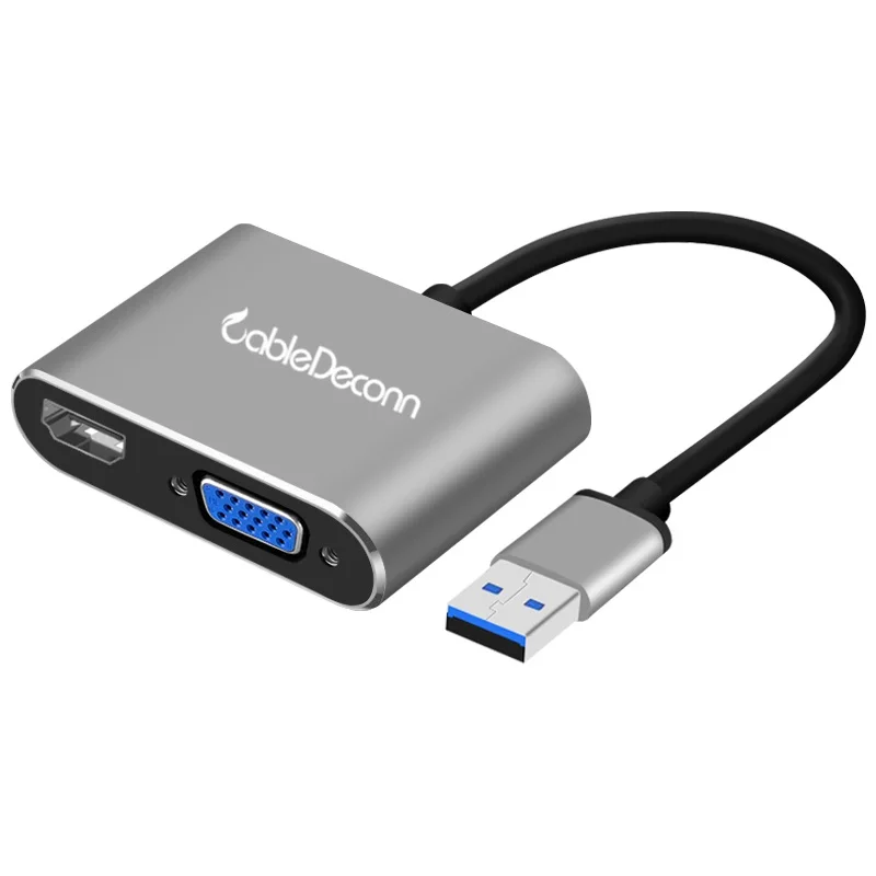 Преобразователь USB 3 0 в HDMI VGA 2 1 для компьютера ноутбука HD ТВ проектора| |