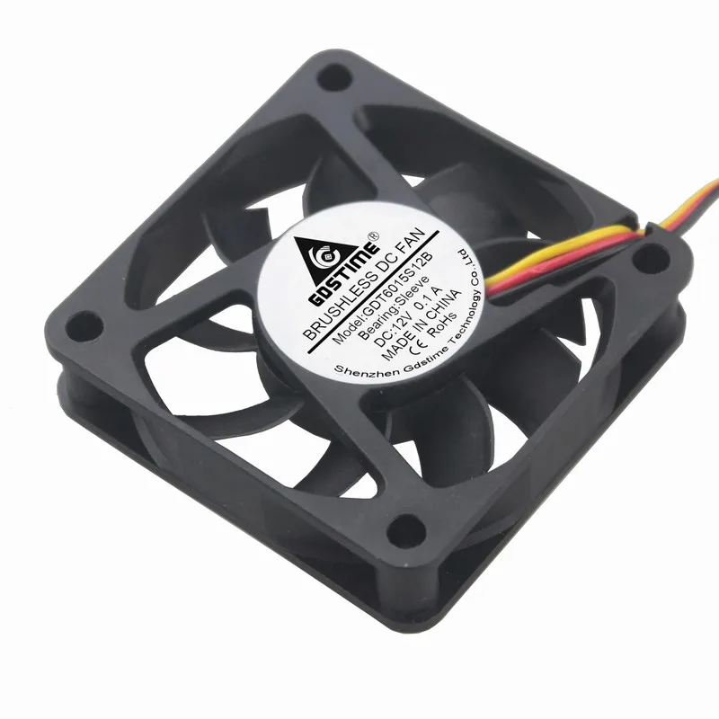 1 шт. Gdstime 6 см DC 12 В 60x60x15 мм 3Pin PC Процессор Бесщеточный Охлаждающий вентилятор 60 x 15