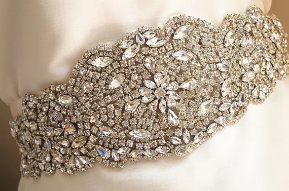 

1 piace Rhinestone Sash Applique, Bead Belt Applique