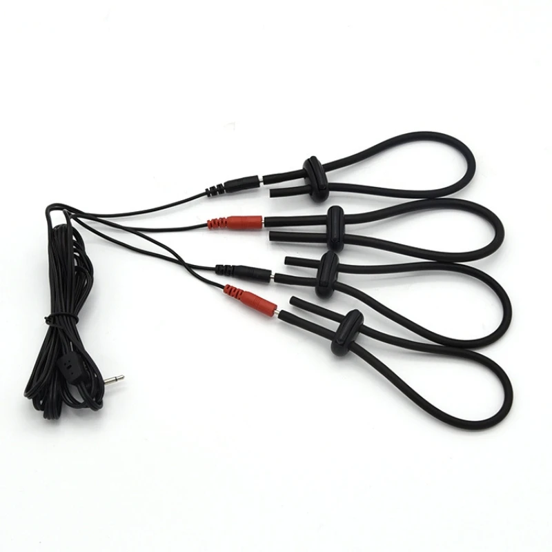 Плеер 1 набор 4 шт Черные Кольца для пениса кабель Электрический электро шок