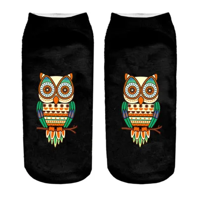 Owl Socks 01 Милые носки с совами милые носки с принтом животных повседневные забавные короткие носки - Цвет: Owl Socks 01