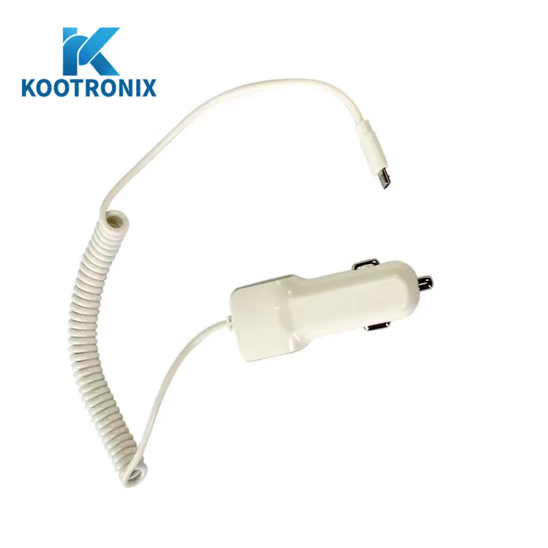 Kootronix USB Micro-USB Автомобильное Зарядное устройство для iPhone X 7 телефон автомобиль с