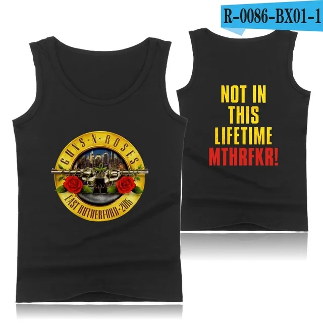 black GUNS N ROSES, панковские майки для фитнеса, майка без рукавов, летняя майка, майка для спортзала, Мужская одежда для бодибилдинга, ружья и розы - Цвет: black