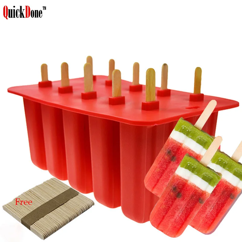 QuickDone Еда Класс силиконовая форма для Фруктового мороженого на палочке