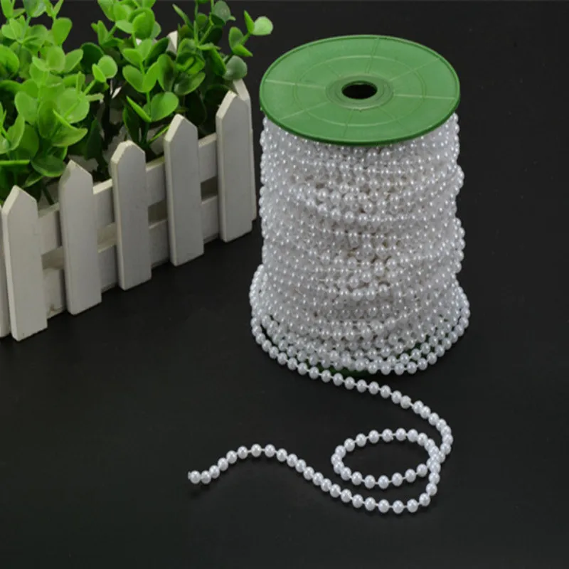 

5m of 4mm Bead Pearl String Ivory And White For Craft , Wedding Decoration Party Supplies Bride Bouquet Accessories