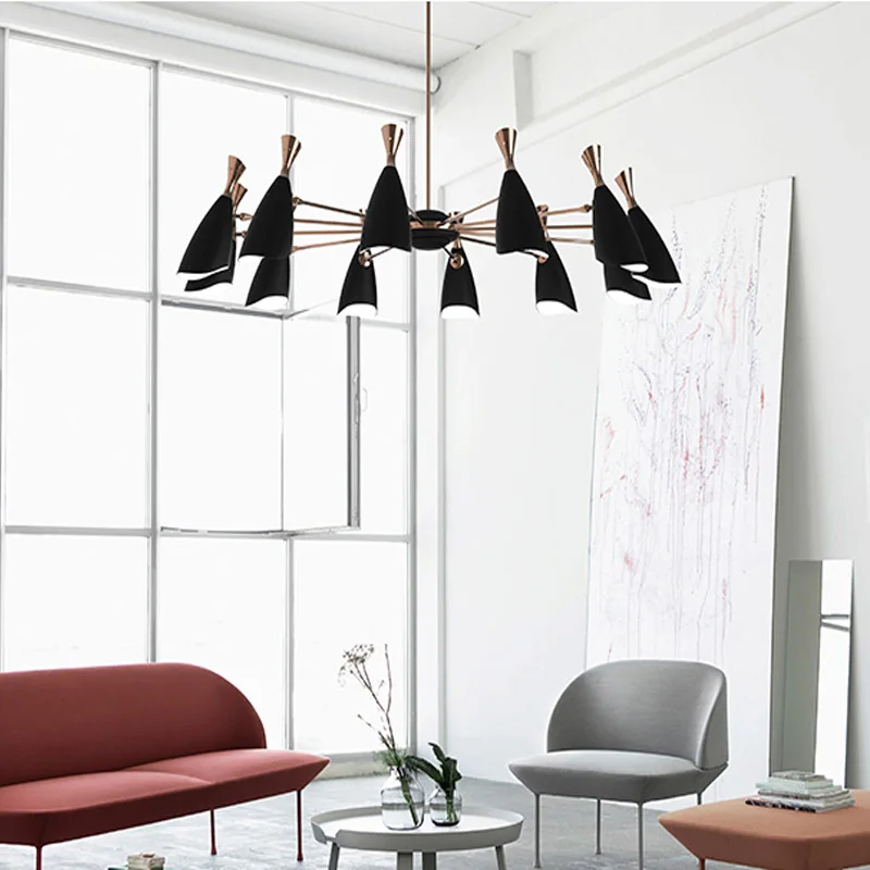 Современная Подвесная лампа в скандинавском стиле с музыкальным Рогом люстра для ресторана гостиной PL463|light