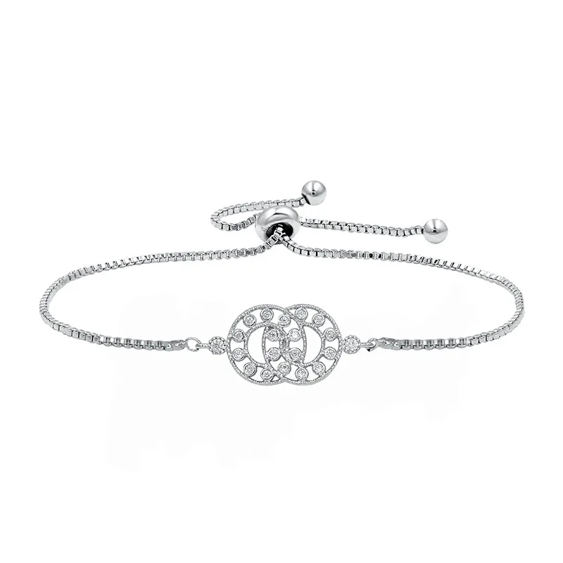 

HONGHONG brand circular shape bracelets for women Copper Inlaid zirconia bracelets European and American Style fashion jewelry