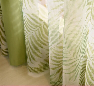 green voile Нью-гавайский тропик шторы для гостиной rideaux ле салон занавес окна cortinas гостиная затемненные шторы шторы для гостиных шторы для спальни ткань для штор занавески в гостиную - Цвет: green voile