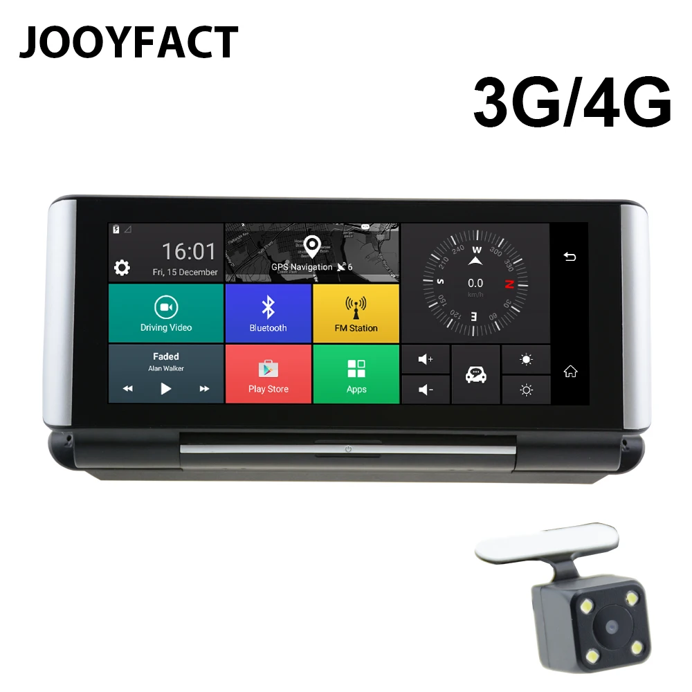 JOOYFACT E1 регистраторы Видеорегистраторы для автомобилей gps навигации 3g 4 г Android 5 BT