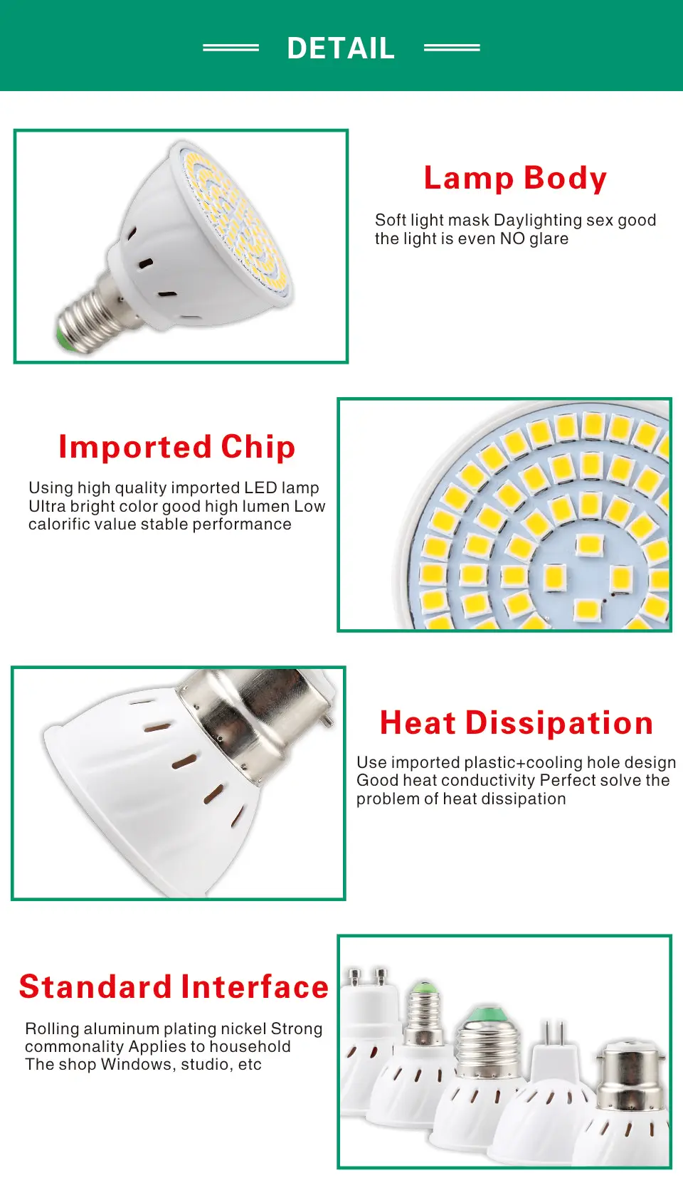 Светодиодный прожектор GU10 E27 MR16 светодиодный лампы AC 220V 2835SMD 48 Светодиодный s 60 Светодиодный s 80 светодиодный s E14 B22 GU5.3 белый/теплый белый светодиодный освещения