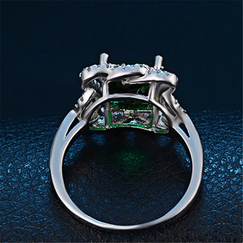 

Visisap Vintage Geometric Green stone ring luxury jewelry Rings For Women Anniversary gifts fashion Accessories Supplier VSR203