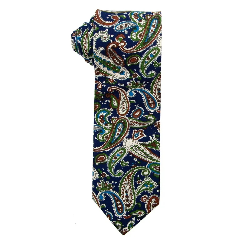 PCT-027 Cotton Tie Портной Смит 7,5 см с принтом Пейсли Цветочный Хлопок Галстуки Мода дизайнер Красочные Пейсли цветок галстуки галстук для мужчин свадьба - Цвет: PCT-027 Cotton Tie