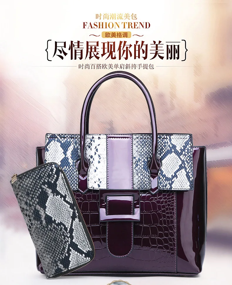 WALLET FOR FREE Brand New Fashion Crocodile pattern Women Shoulder Bags Handbag PU Leather Female Bag Ladies Hand Bags Sac