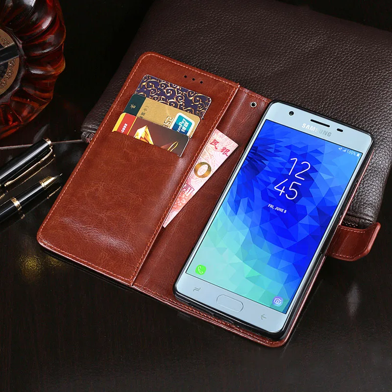 Чехол YeLun для Samsung Galaxy J3 2018 роскошный кожаный чехол кошелек с откидной крышкой