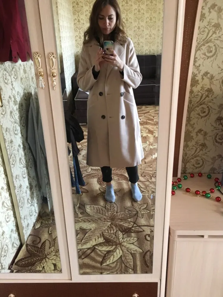 Зимнее женское пальто с широким нагрудным поясом и карманами, шерстяное пальто большого размера, длинное пальто, верхняя одежда, шерстяное пальто для женщин