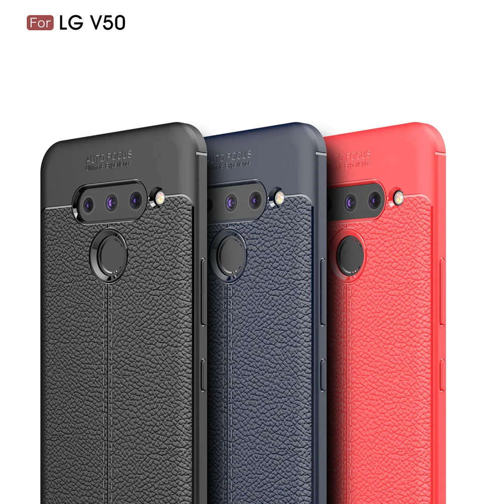 Lichee Texture Soft Silicone 6.1For LG G8 V50 Case For Thinq 5G Cell Phone Back Cover |