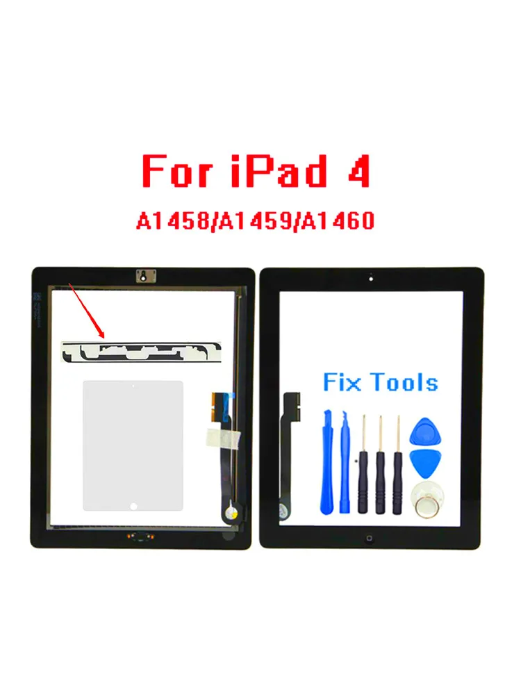 Для iPad 4 сенсорный экран в сборе домашняя кнопка стекло дигитайзер с