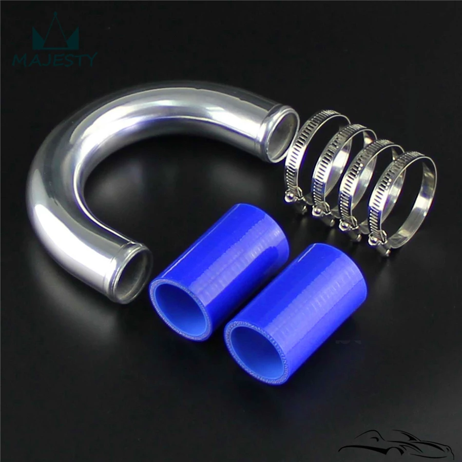 180 Degree 35mm 1.38&quot Aluminum Turbo Pipe Piping Tube +Silicone hose Clamps Kits |