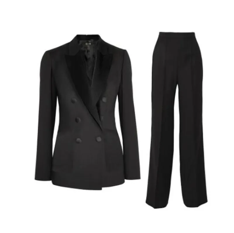 Black Women Business PantSuits 2 Piece Formal Professional Elegant Pantsuits Office Uniform Style Ladies Office Work Wear Suits