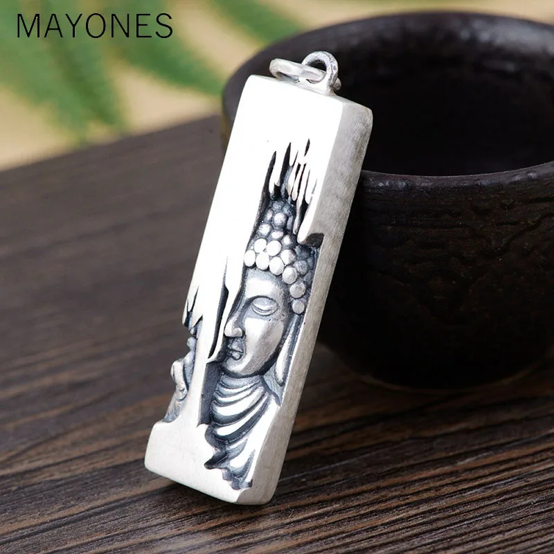MAYONES 925 Silver Figure Pendant Lotus Flower Buddha 100% Pure S990 Original Thai Pendants for Women Men Jewelry Making | Украшения и