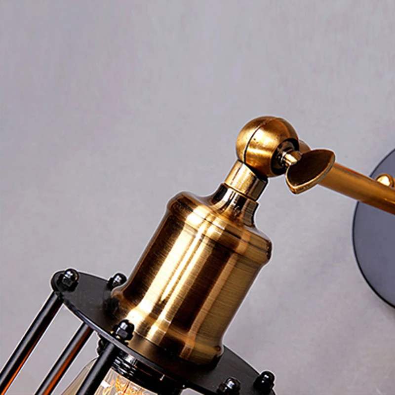 Free Shipping Vintage Industrial Lighting Wall Lights E27 Country Small Black Metal Lamps Edison Fixtures | Лампы и освещение