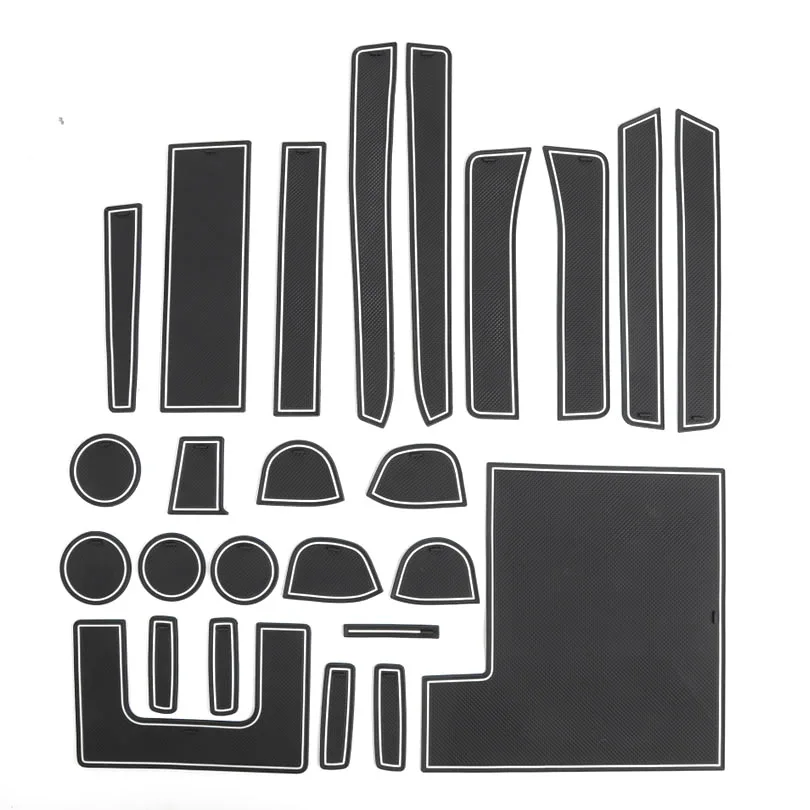 

25pcs/set Car Interior Pad Mats For Ford F150 2009-2014 Car Door Water Cup Holder Anti Slip Mat Car Accessories