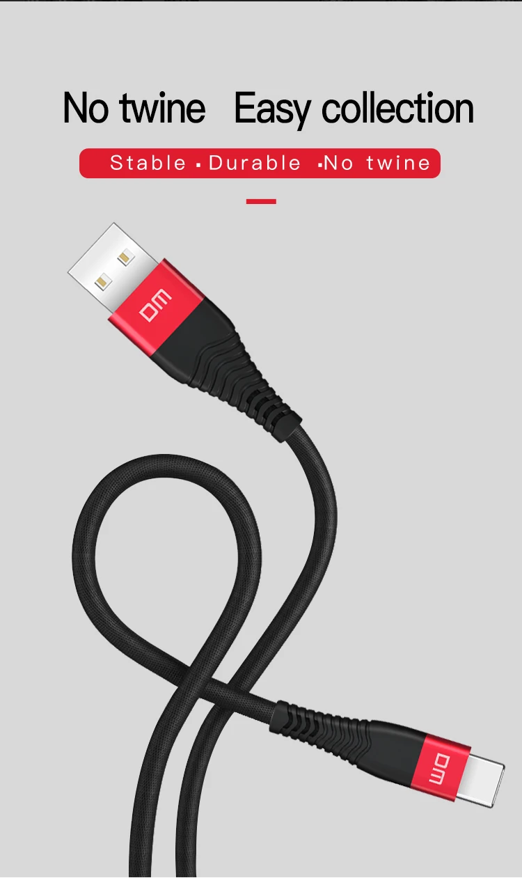 DM usb type C кабель для xiaomi redmi k20 pro USB C кабель для мобильного телефона Быстрая зарядка type C кабель для устройств usb type-C