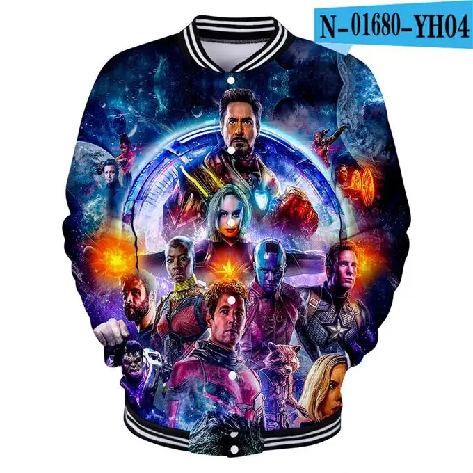 color at picture 3D Мстители Endgame Marvel Косплей бейсбольные куртки Толстовка Детские забавные толстовки Детская уличная хип поп одежда - Цвет: color at picture