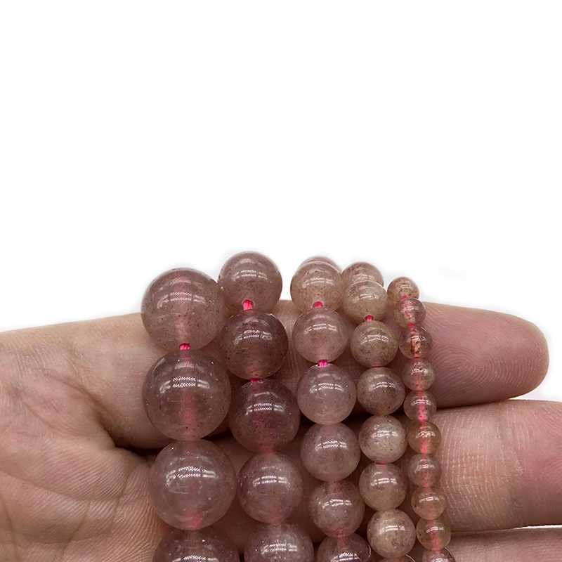 Натуральный камень клубника рок кристалл кварца круглые бусины 4 6 8 10 12 мм Diy