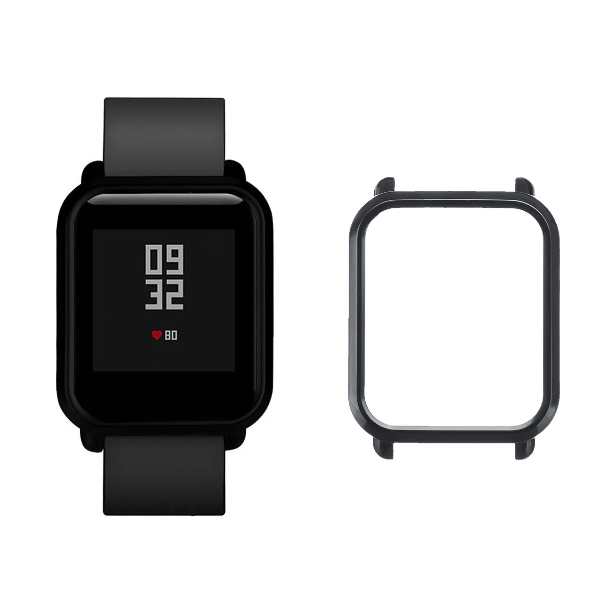 Black Чехол-рамка для часов Защитная пленка для Xiaomi для Huami Amazfit Bip Bit спортивные часы Молодежные умные аксессуары - Цвет: Black