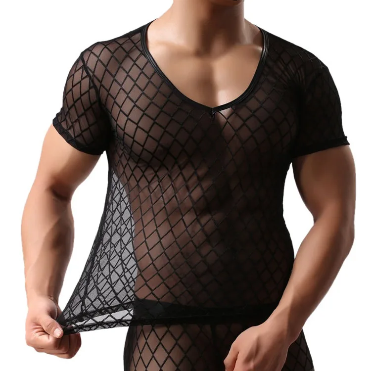 Новинка лета 2016 модные брендовые Черные Сетчатые прозрачные мужские сексуальные
