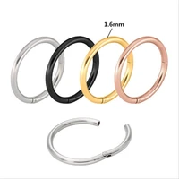 shi06 316 l stainless steel men 1 6mm circle hoop earrings vacuum plating good quality no easy fade allergy free many size color