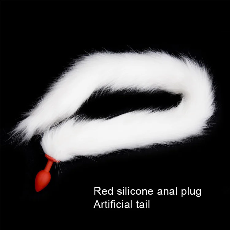 85 см длинный белый искусственный Лисий хвост Фетиш взрослые секс игрушки