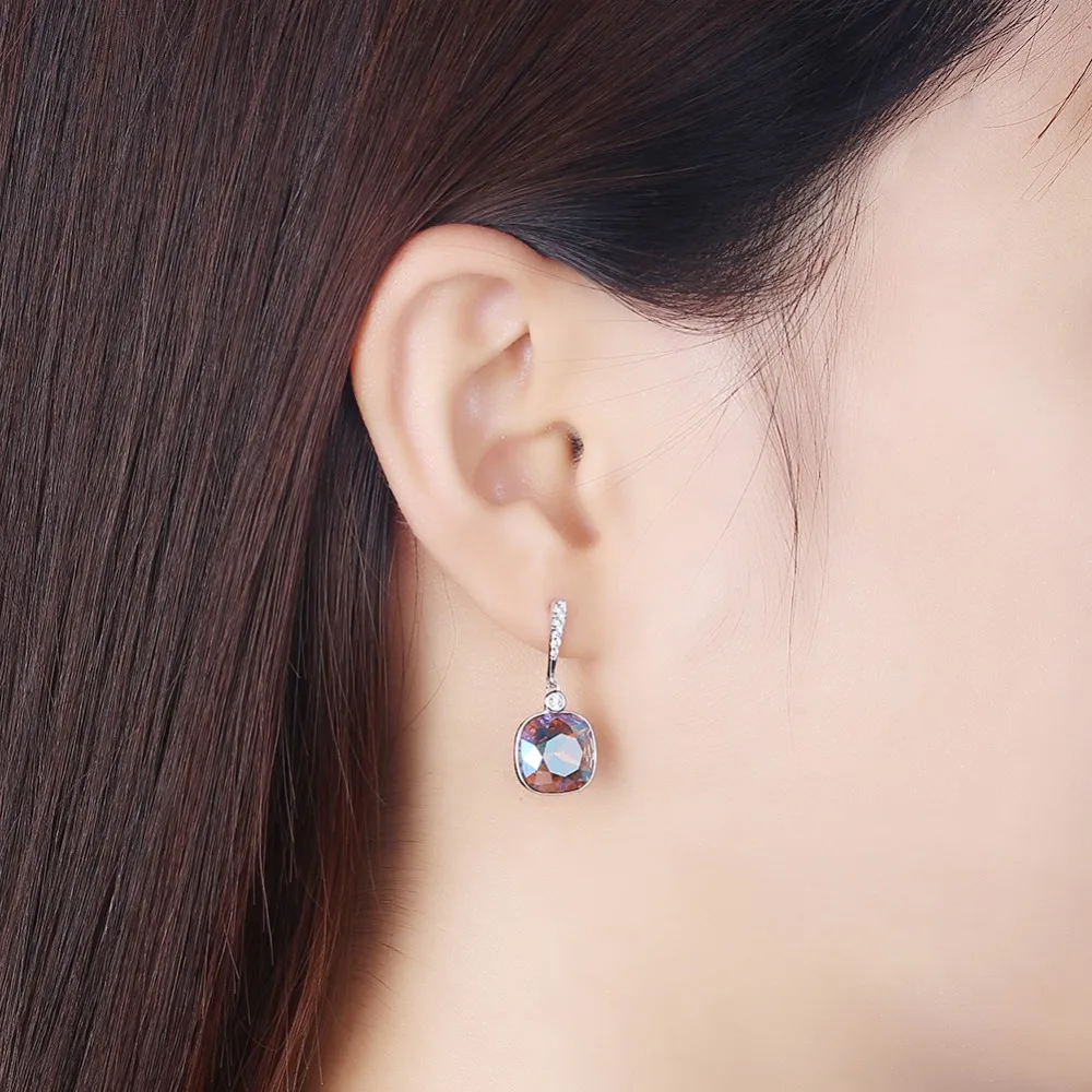 LEKANI кристаллы от Swarovski кошка жемчужные серьги 925 женские серьги ювелирные изделия Элегантный шик простой Brincos 11 цветов подарок